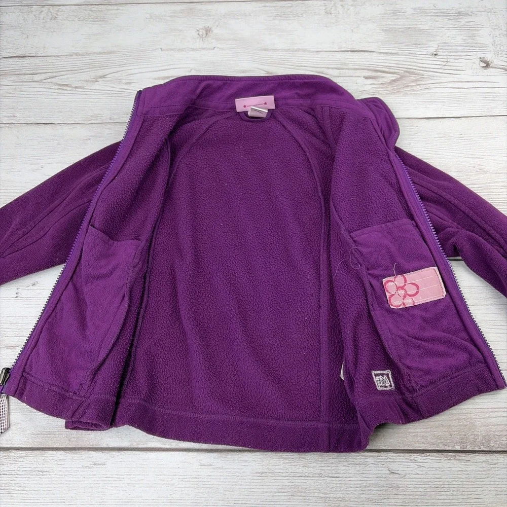 REI Girl's XXS 4/5 Jacket Fleece Full Zip Purple Lightweight Winter Outerwear